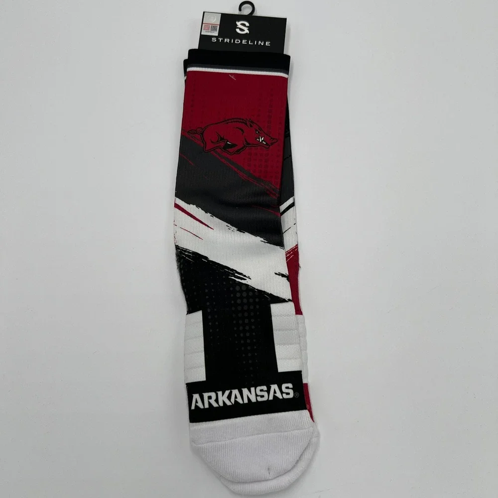 Strideline Arkansas Razorbacks Premium Full Sub Crew Socks New‎ With Tags